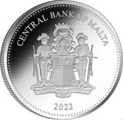 Malta 3 Euro Caravaggio - Saint Jerome writing 2022 CENTRAL BANK OF MALTA 2022 coin obverse