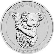 Australia 30 Dollars Elizabeth II 6th Portrait - Australian Koala 2020 P BU AUSTRALIAN KOALA P 2020 1KILO 9999 SILVER coin reverse Australia 30 Dollars Elizabeth II 6th Portrait - Australian Koala 2020 P BU AUSTRALIAN KOALA P 2020 1KILO 9999 SILVER coin reverse