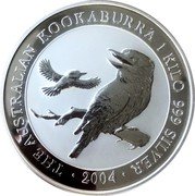 Australia 30 Dollars (Elizabeth II - Kookaburra) KM# 882 THE AUSTRALIAN KOOKABURRA 1 KILO 999 SILVER 2004 JR coin reverse Australia 30 Dollars (Elizabeth II - Kookaburra) KM# 882 THE AUSTRALIAN KOOKABURRA 1 KILO 999 SILVER 2004 JR coin reverse