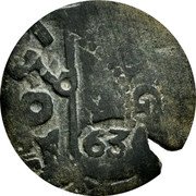 Spain 4 Maravedis (Countermark) 1655 63 coin reverse