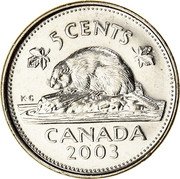 Canada 5 Cents Beaver 2003 5 CENTS CANADA 2003 K G coin reverse Canada 5 Cents Beaver 2003 5 CENTS CANADA 2003 K G coin reverse