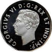 Canada 5 Cents (George VI) GEORGIVS VI D:G:REX ET IND:IMP: coin obverse Canada 5 Cents (George VI) GEORGIVS VI D:G:REX ET IND:IMP: coin obverse