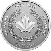 Canada 5 Dollars 50th Anniversary of the Medal of Bravery 2022 BRAVERY BRAVOURE 1972 - 2022 CANADA coin reverse Canada 5 Dollars 50th Anniversary of the Medal of Bravery 2022 BRAVERY BRAVOURE 1972 - 2022 CANADA coin reverse