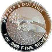 Australia 5 Dollars Fraser's Dolphin 2021 FRASER'S DOLPHIN 1 OZ 999 FINE SILVER coin reverse