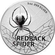 Australia 5 Dollars Redback spider 2021 1 OZ .999 SILVER REDBACK SPIDER AWB coin reverse