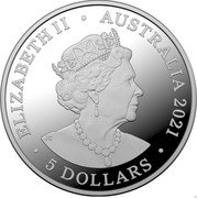 Australia 5 Dollars Redback Spider 2021 proof ELIZABETH II AUSTRALIA 2021 5 DOLLARS coin obverse