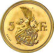 Luxembourg 5 Francs Charlotte Pattern 1929  Proof KM# E34 5 FR ESSAI coin reverse Luxembourg 5 Francs Charlotte Pattern 1929  Proof KM# E34 5 FR ESSAI coin reverse
