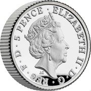 UK 5 Pence The Britannia 2022 2022 in set ELIZABETH II D G REG F D 5 PENCE coin obverse UK 5 Pence The Britannia 2022 2022 in set ELIZABETH II D G REG F D 5 PENCE coin obverse