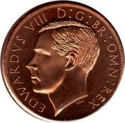 Australia 5 Shillings (1 Crown) (Edward VII -Piedfort) EDVARDVS VIII D G BR OMN REX D R G coin obverse Australia 5 Shillings (1 Crown) (Edward VII -Piedfort) EDVARDVS VIII D G BR OMN REX D R G coin obverse