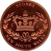 Australia 5 Shillings (Edward VIII - Piedfort) SYDNEY 5 S NEW SOUTH WALES coin reverse Australia 5 Shillings (Edward VIII - Piedfort) SYDNEY 5 S NEW SOUTH WALES coin reverse