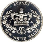 Australia 5 Shillings (King Edward VIII left - Sydney) SYDNEY 5 S NEW SOUTH WALES coin reverse Australia 5 Shillings (King Edward VIII left - Sydney) SYDNEY 5 S NEW SOUTH WALES coin reverse