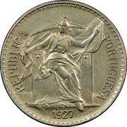 Portugal 50 Centavos Pattern 1927  KM# Pn224 REPUBLICA PORTUGUESA 1927 SIMÕES coin obverse Portugal 50 Centavos Pattern 1927  KM# Pn224 REPUBLICA PORTUGUESA 1927 SIMÕES coin obverse