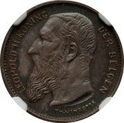 Belgium 50 Centimes Leopold II Dutch 1906  LEOPOLD II KONING DER BELGEN TH. VINÇOTTE coin obverse Belgium 50 Centimes Leopold II Dutch 1906  LEOPOLD II KONING DER BELGEN TH. VINÇOTTE coin obverse