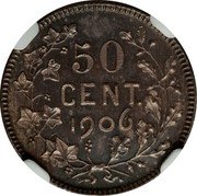 Belgium 50 Centimes Leopold II Dutch 1906  50 CENT. 1906 coin reverse Belgium 50 Centimes Leopold II Dutch 1906  50 CENT. 1906 coin reverse