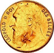 Belgium 50 Centimes (Leopold II French text -Pattern) LEOPOLD II ROI DES BELGES coin obverse