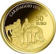 Malta 50 Euro Caravaggio - Decapitation of John the Baptist 2022 CARAVAGGIO 1571-1610 50 EURO coin reverse Malta 50 Euro Caravaggio - Decapitation of John the Baptist 2022 CARAVAGGIO 1571-1610 50 EURO coin reverse
