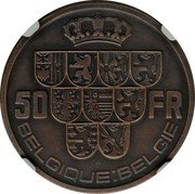 Belgium 50 Francs (Leopold III - Pattern) KM# Pn414 50 FR BELGIQUE BELGIE coin reverse Belgium 50 Francs (Leopold III - Pattern) KM# Pn414 50 FR BELGIQUE BELGIE coin reverse