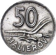 Slovakia 50 Halierov (50 Halierov Pattern) 50 KP HALIEROV coin reverse