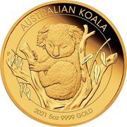 Australia 500 Dollars Australian Koala 2021 AUSTRALIAN KOALA 2021 5 OZ 9999 GOLD P coin reverse Australia 500 Dollars Australian Koala 2021 AUSTRALIAN KOALA 2021 5 OZ 9999 GOLD P coin reverse