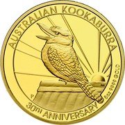 Australia 500 Dollars Elizabeth II 6th Portrait 2020 P Proof AUSTRALIAN KOOKABURRA 30TH ANNIVERSARY 5OZ 9999 GOLD coin reverse Australia 500 Dollars Elizabeth II 6th Portrait 2020 P Proof AUSTRALIAN KOOKABURRA 30TH ANNIVERSARY 5OZ 9999 GOLD coin reverse