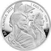 UK 500 Pounds (Celebration of Womanhood) BRITANNIA 2022 1 KILO 999 FINE SILVER coin reverse UK 500 Pounds (Celebration of Womanhood) BRITANNIA 2022 1 KILO 999 FINE SILVER coin reverse