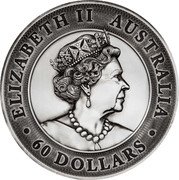 Australia 60 Dollars Dragon and Tiger 2022 ELIZABETH II AUSTRALIA 60 DOLLARS coin obverse Australia 60 Dollars Dragon and Tiger 2022 ELIZABETH II AUSTRALIA 60 DOLLARS coin obverse