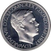 Australia Crown King Edward VIII 1937 EDVARDVS VIII D G BR OMN REX F D IND IMP 1937 coin obverse Australia Crown King Edward VIII 1937 EDVARDVS VIII D G BR OMN REX F D IND IMP 1937 coin obverse