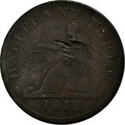 Canada Halfpenny token Halfpenny Token 1812 HALFPENNY TOKEN 1812 coin reverse Canada Halfpenny token Halfpenny Token 1812 HALFPENNY TOKEN 1812 coin reverse