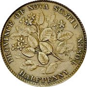 Canada Halfpenny (Victoria) HALFPENNY TOKEN PROVINCE OF NOVA SCOTIA coin reverse Canada Halfpenny (Victoria) HALFPENNY TOKEN PROVINCE OF NOVA SCOTIA coin reverse
