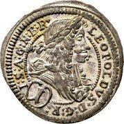 Austria Kreuzer Leopold I Graz 1699 KM# 1240 LEOPOLDVS D G R S A G H B R coin obverse Austria Kreuzer Leopold I Graz 1699 KM# 1240 LEOPOLDVS D G R S A G H B R coin obverse