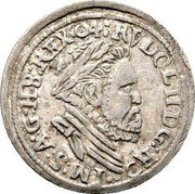 Austria Kreuzer Rudolf II Hall (16)04 KM# 51 RVDOL II D G RO IM S A G H B REX 04 coin obverse Austria Kreuzer Rudolf II Hall (16)04 KM# 51 RVDOL II D G RO IM S A G H B REX 04 coin obverse