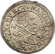 Austria Kreuzer Maximilian III Hall 1615 KM# 134 MAXIMIL D G AR AV DVX BVR coin obverse