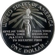 USA One Dollar (Centenary of the Statue of Liberty - Georgia) UNITED STATES OF AMERICA GIVE ME YOUR TIRED, YOUR POOR, YOUR HUDDLED MASSES YEARNING TO BREATH FREE E PLURIBUS UNUM ONE DOLLAR MP JM coin reverse USA One Dollar (Centenary of the Statue of Liberty - Georgia) UNITED STATES OF AMERICA GIVE ME YOUR TIRED, YOUR POOR, YOUR HUDDLED MASSES YEARNING TO BREATH FREE E PLURIBUS UNUM ONE DOLLAR MP JM coin reverse