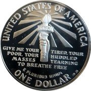 USA One Dollar (Centenary of the Statue of Liberty - Massachusetts) UNITED STATES OF AMERICA GIVE ME YOUR TIRED, YOUR POOR, YOUR HUDDLED MASSES YEARNING TO BREATH FREE E PLURIBUS UNUM ONE DOLLAR MP JM coin reverse USA One Dollar (Centenary of the Statue of Liberty - Massachusetts) UNITED STATES OF AMERICA GIVE ME YOUR TIRED, YOUR POOR, YOUR HUDDLED MASSES YEARNING TO BREATH FREE E PLURIBUS UNUM ONE DOLLAR MP JM coin reverse