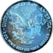 USA One Dollar Ronald Reagan 2004 UNITED STATES OF AMERICA 1 OZ FINE SILVER ONE DOLLAR coin reverse USA One Dollar Ronald Reagan 2004 UNITED STATES OF AMERICA 1 OZ FINE SILVER ONE DOLLAR coin reverse