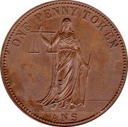 Australia One Penny Token One Penny 1949 ONE PENNY TOKEN ANS coin obverse Australia One Penny Token One Penny 1949 ONE PENNY TOKEN ANS coin obverse