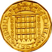 UK Three Pence (Elizabeth II) THREE PENCE coin reverse UK Three Pence (Elizabeth II) THREE PENCE coin reverse