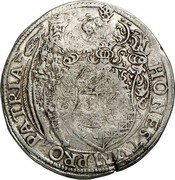 Russia Yefimok Alexey Mikhailovich Countermarked over Brunswick-Wolfenbüttel Taler ND (1655)  HONESTVMPRO PATRIA coin reverse Russia Yefimok Alexey Mikhailovich Countermarked over Brunswick-Wolfenbüttel Taler ND (1655)  HONESTVMPRO PATRIA coin reverse