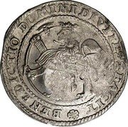 Russia Yefimok Alexey Mikhailovich Countermarked over Norway Speciedaler ND (1655)  BENEDICTIO DOMINIDIVITES FACIT coin reverse Russia Yefimok Alexey Mikhailovich Countermarked over Norway Speciedaler ND (1655)  BENEDICTIO DOMINIDIVITES FACIT coin reverse