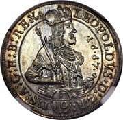 Austria 1/10 Thaler Leopold I Hall 1667 KM# 1248 LEOPOLDVS D G R (1/10) I S A G H B REX coin obverse