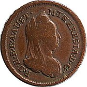Austria 1/2 Kreuzer Maria Theresia 1777 S KM# 1987 M·THERESIA·D·G·R·I·H·B·R·A·AUST coin obverse Austria 1/2 Kreuzer Maria Theresia 1777 S KM# 1987 M·THERESIA·D·G·R·I·H·B·R·A·AUST coin obverse