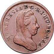 Austria 1/2 Kreuzer Maria Theresia 1780 W KM# 1988 M·THERESIA·D·G·R·I·HU·BO·R·A·A· coin obverse Austria 1/2 Kreuzer Maria Theresia 1780 W KM# 1988 M·THERESIA·D·G·R·I·HU·BO·R·A·A· coin obverse