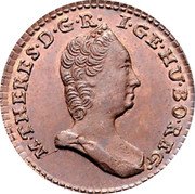 Austria 1/2 Kreuzer (Maria Theresia) KM# 1985 M•THERES•D:G•RO•I•G•HU•BO•REG• coin obverse Austria 1/2 Kreuzer (Maria Theresia) KM# 1985 M•THERES•D:G•RO•I•G•HU•BO•REG• coin obverse