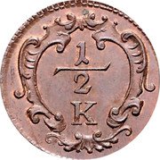 Austria 1/2 Kreuzer (Maria Theresia) KM# 1985 1/2 K coin reverse Austria 1/2 Kreuzer (Maria Theresia) KM# 1985 1/2 K coin reverse