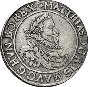 Austria 1/2 Thaler Matthias II 1616 KM# 164 MATTHIAS D G R I S AVG G HVN BO REX coin obverse Austria 1/2 Thaler Matthias II 1616 KM# 164 MATTHIAS D G R I S AVG G HVN BO REX coin obverse