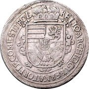 Austria 1/2 Thaler Leopold Wilhelm Archduke 1623 KM# 447 RELIQ ARCHID GVBERNATOR PLE COMES TIROL coin reverse