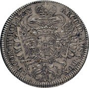 Austria 1/2 Thaler Karl VI Hall 1733 KM# 1616.2 ARCHID AUST DUX BU COM TYROL coin reverse Austria 1/2 Thaler Karl VI Hall 1733 KM# 1616.2 ARCHID AUST DUX BU COM TYROL coin reverse