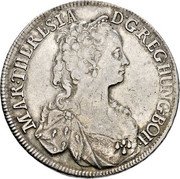 Austria 1/2 Thaler Maria Theresia Vienna 1741 KM# 1677 MAR THERESIA D G REG HUNG BOH coin obverse Austria 1/2 Thaler Maria Theresia Vienna 1741 KM# 1677 MAR THERESIA D G REG HUNG BOH coin obverse