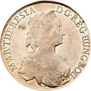 Austria 1/2 Thaler Maria Theresia 1745 KM# 1713 MAR THERESIA D G REG HUNG BOH coin obverse Austria 1/2 Thaler Maria Theresia 1745 KM# 1713 MAR THERESIA D G REG HUNG BOH coin obverse