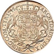 Austria 1/2 Thaler Maria Theresia 1745 KM# 1713 ARCHID AUST DUX BURG COM TYR coin reverse Austria 1/2 Thaler Maria Theresia 1745 KM# 1713 ARCHID AUST DUX BURG COM TYR coin reverse